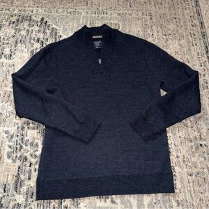 Abercrombie and fitch Wool blend quarter zip sweater pullover XS navy blue